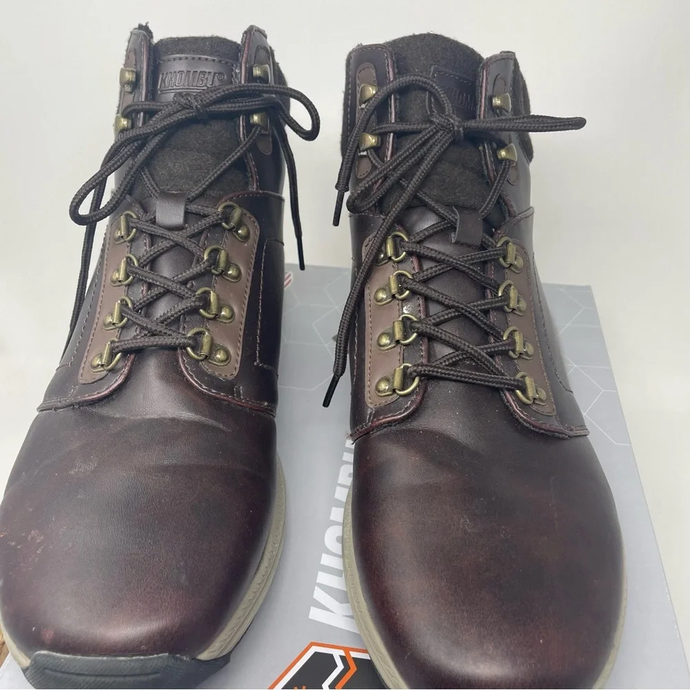 KHOMBU Men's Nick Boots Brown with Box size 12